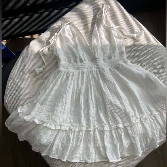 Musette Off White Halter Mini Sundress for Weddings - Picture 10 of 14